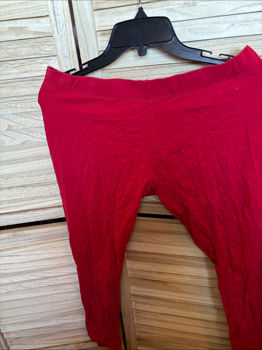 Bright Red Stretch Leggings Large